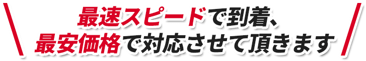 最速スピードで到着、最安価格で対応させて頂きます